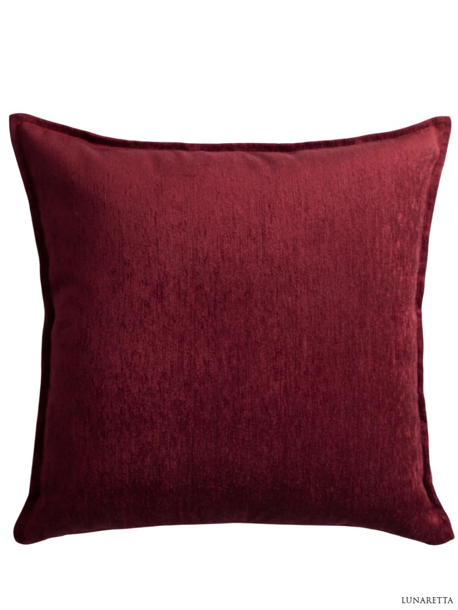 Декоративная подушка для дивана 50x50 Eliza бордо, на молнии